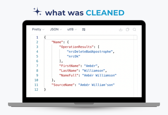Name parser with traceable results